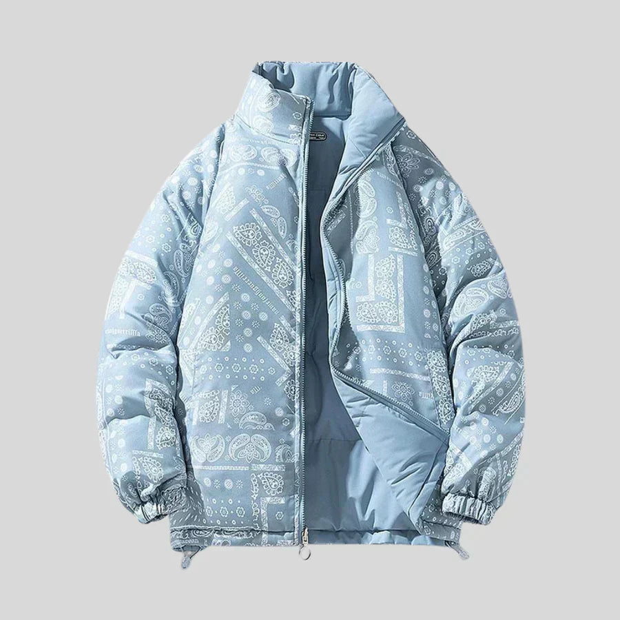 Caspar - Winterjas met Bandana-Print