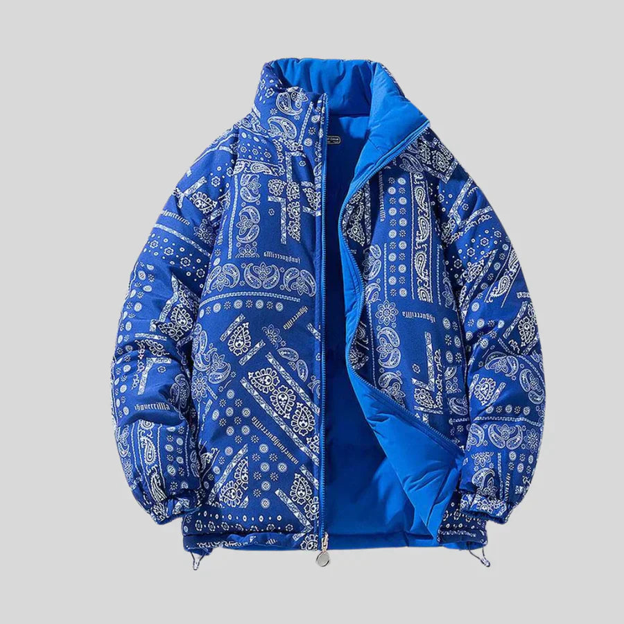 Caspar - Winterjas met Bandana-Print