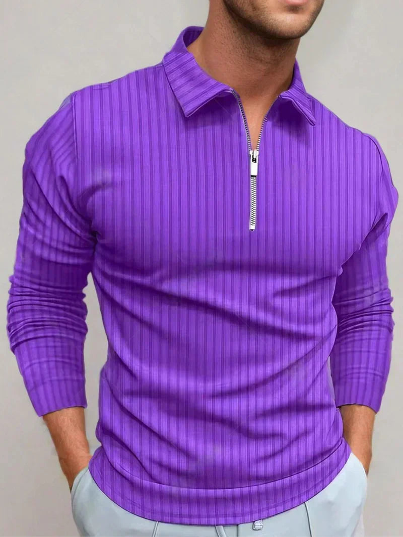 Briand - Slim Fit Trui met Ritskraag