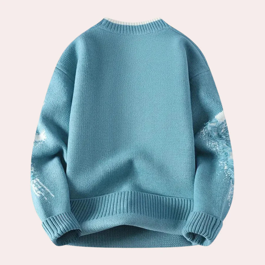 Duco - Casual Gebreide Sweater met Versleten Patroon